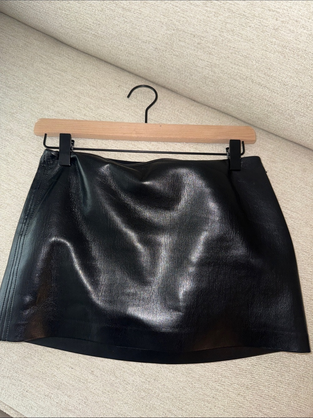 Aritzia Black Faux Leather Mini Skirt